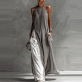 Momocco Avant-Garde Halter Maxi Dress - Contrast Color-Block Loose Fit Art-Style Gown