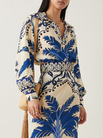 Unique Palm Tree Floral Cropped Top Shirt