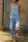 Women's Versatile Loose Fit Printed Jumpsuit