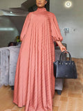 Boho Style Pleated Oversized Maxi Dress