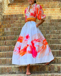 Women's Lapel Printed Shirt Dress