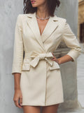 Tailored Blazer-Inspired Mini Dress With Belted Waist