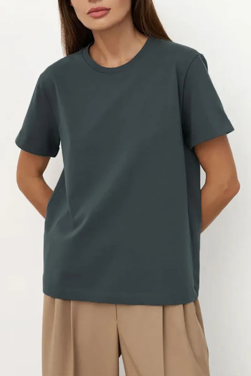 Women's Casual Commuter Versatile Crewneck Short Sleeve T-Shirt