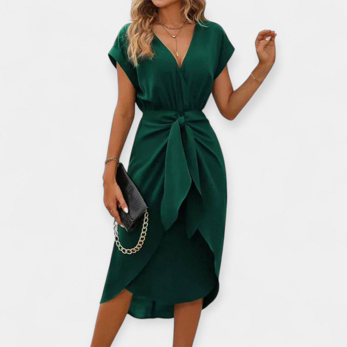Green Midi Dress with Style