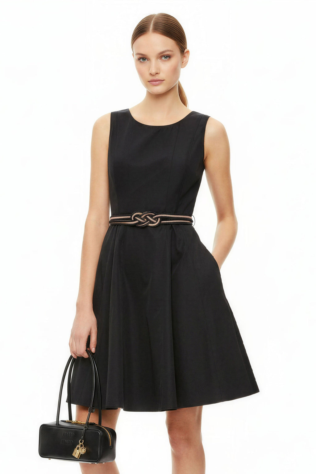 Flare Dress with Twisted Rope Belt