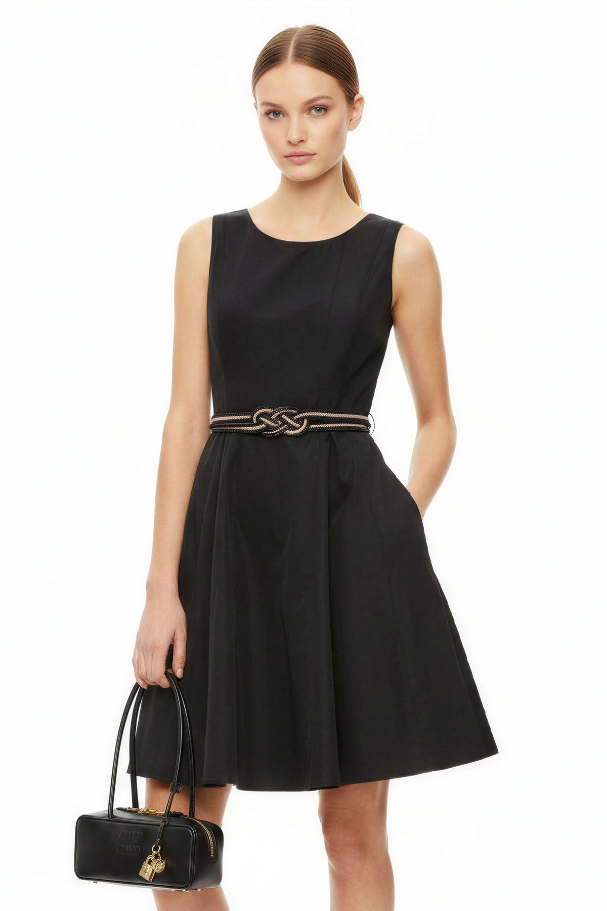 Flare Dress with Twisted Rope Belt