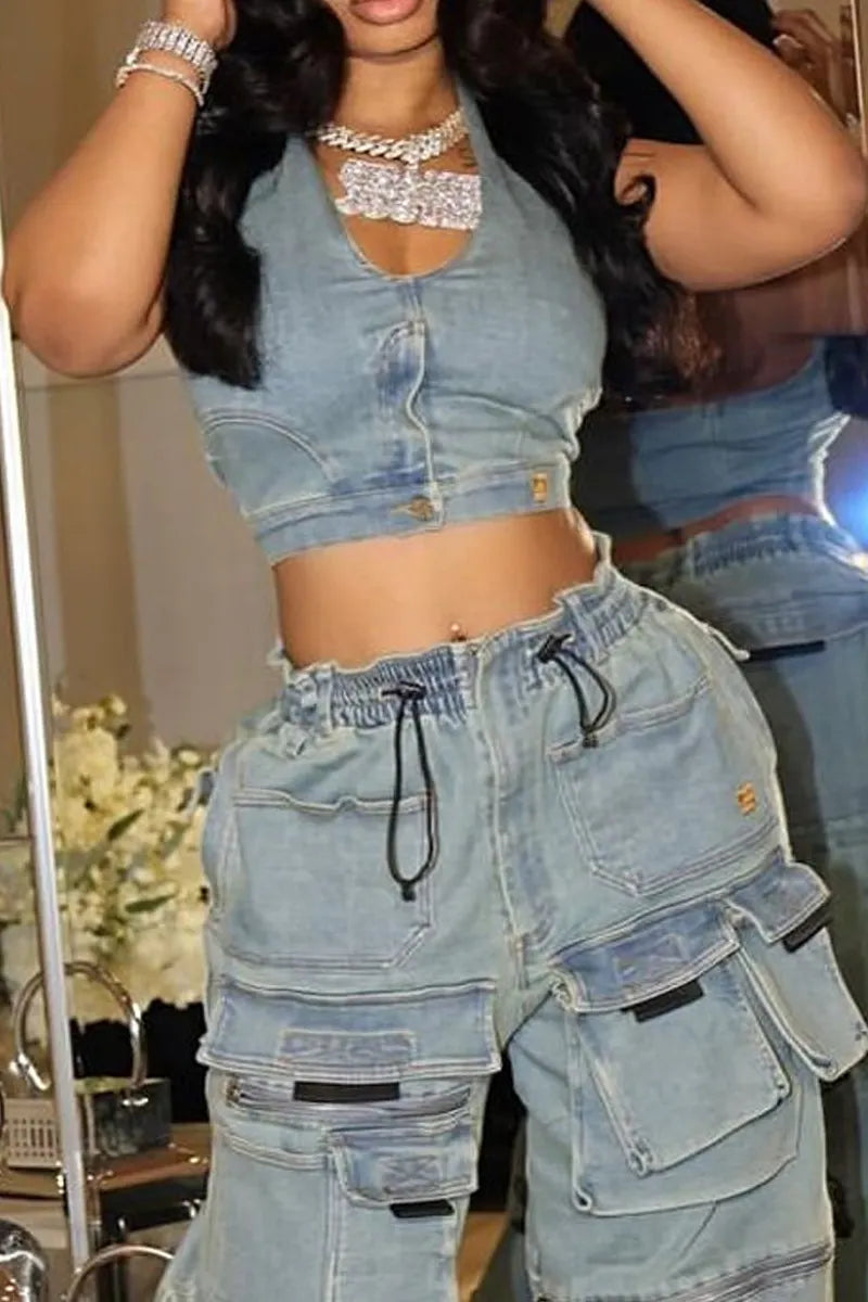 Hot Selling Women's Casual Denim Tops Or Workwear Jeans
