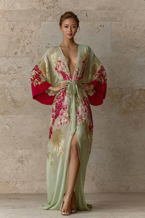 Women's Elegant Vintage Printed Robe