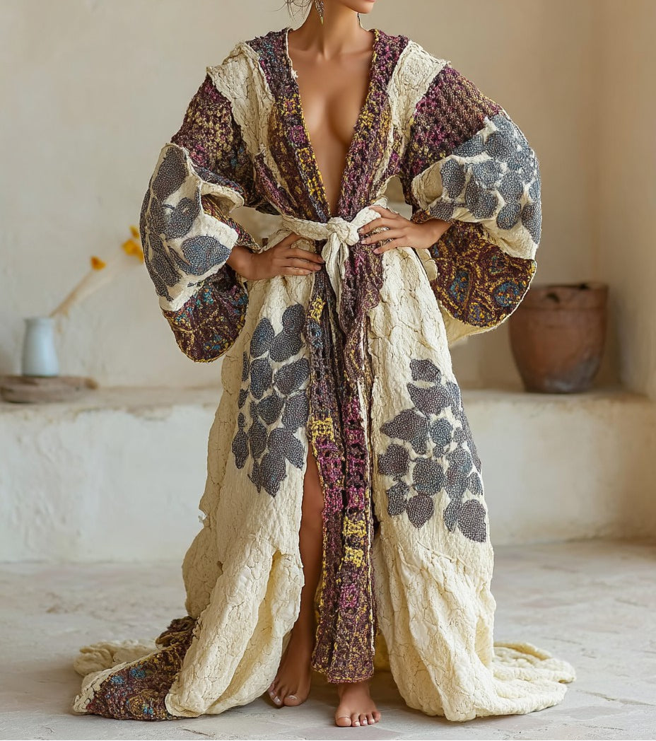 Women's Elegant Vintage Printed Robe
