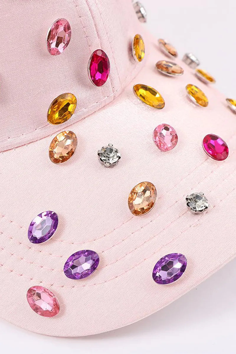 Women's Fashion Multicolor Rhinestone Baseball Cap