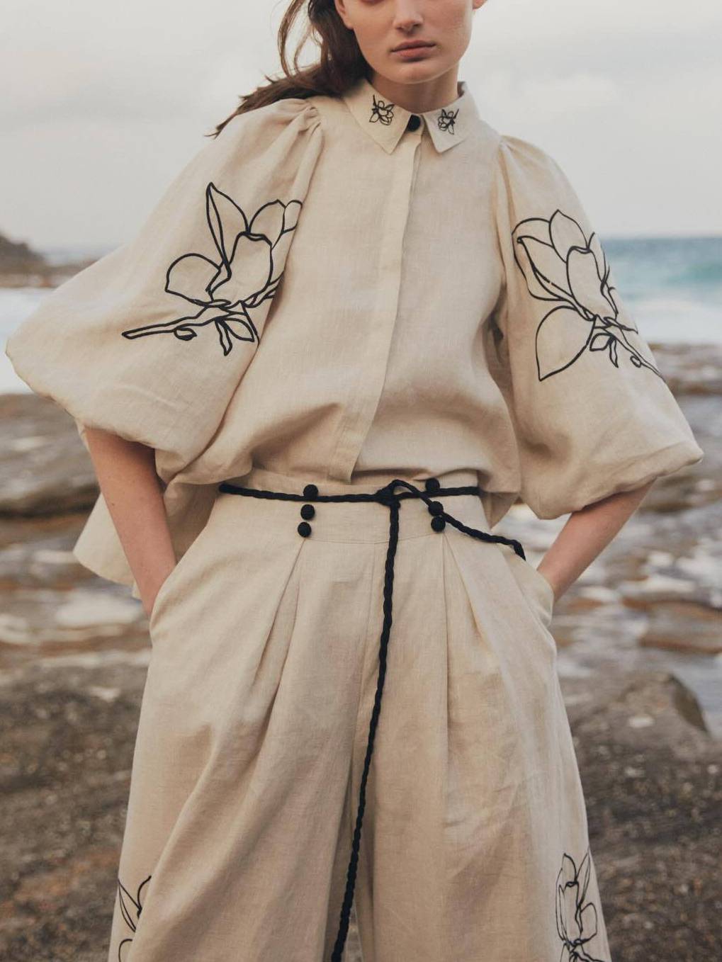 Vintage Pastoral Print Shirt