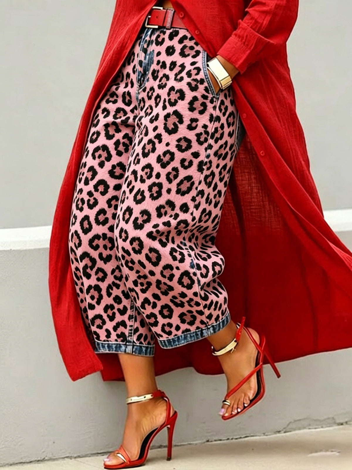 Women's Vintage Ethnic-print Artistic-print Jeans With Pockets