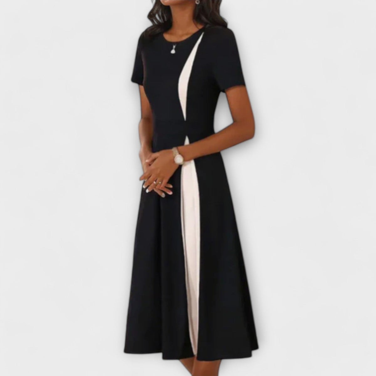 Black and White Midi Dress
