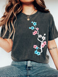 Transgender Inspired Cherry Blossom Vintage Washed T Shirt