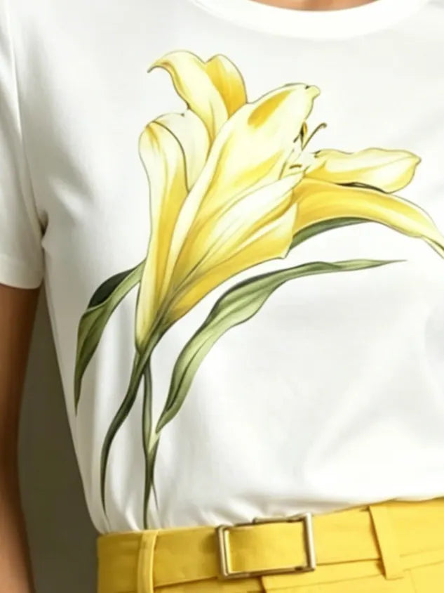 Urban Floral Printing  T-shirt