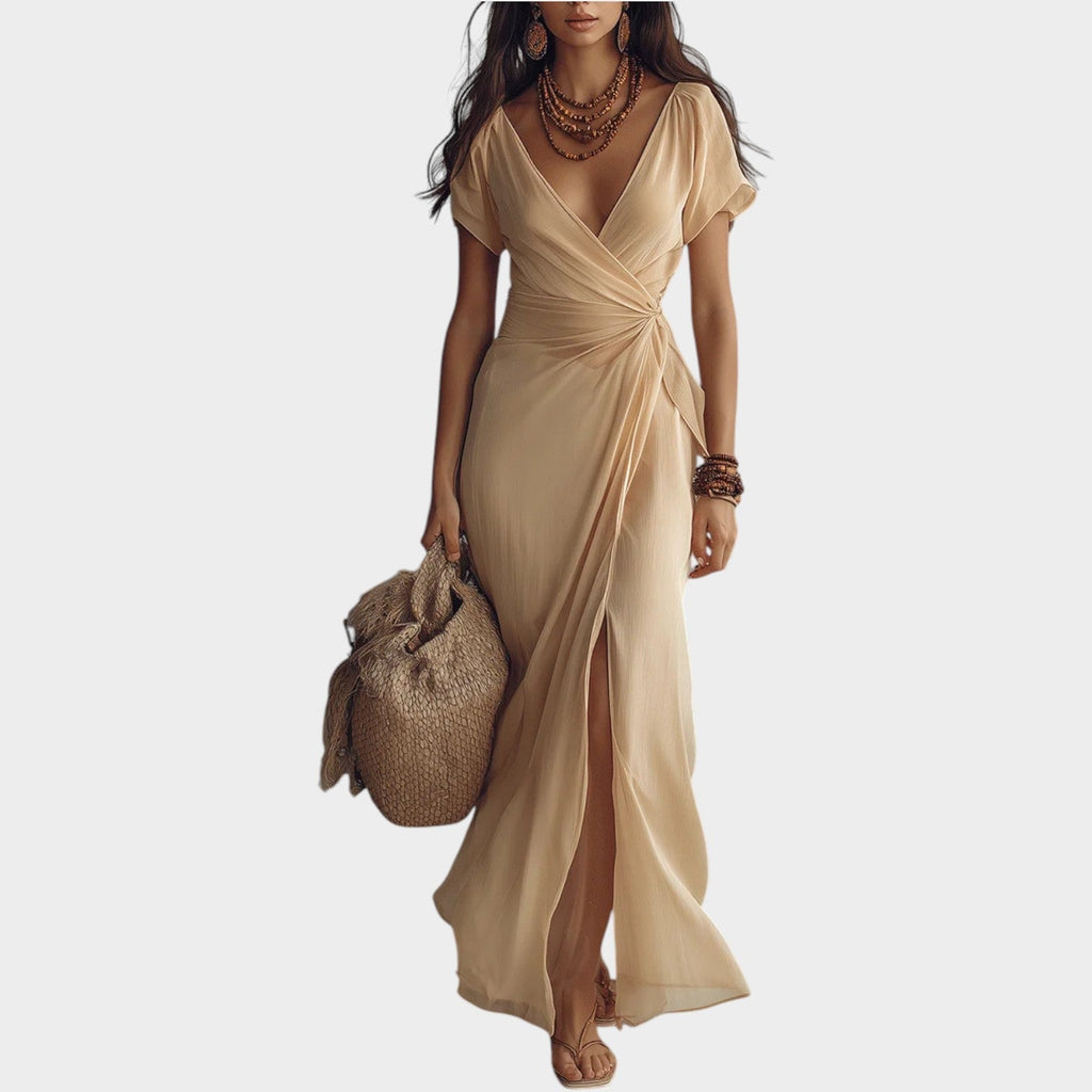 Chiffon Wrap Maxi Dress