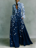 Women's Vintage print Elegant Romantic Vacation Maxi Dress