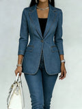 Women's Casual Washed Denim Cotton Top