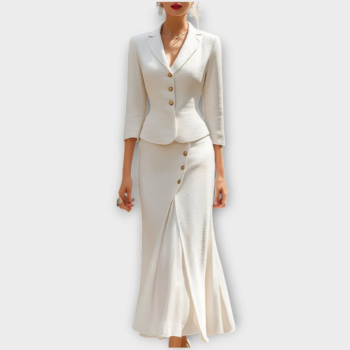 Elegant Tailored Skirt Suit