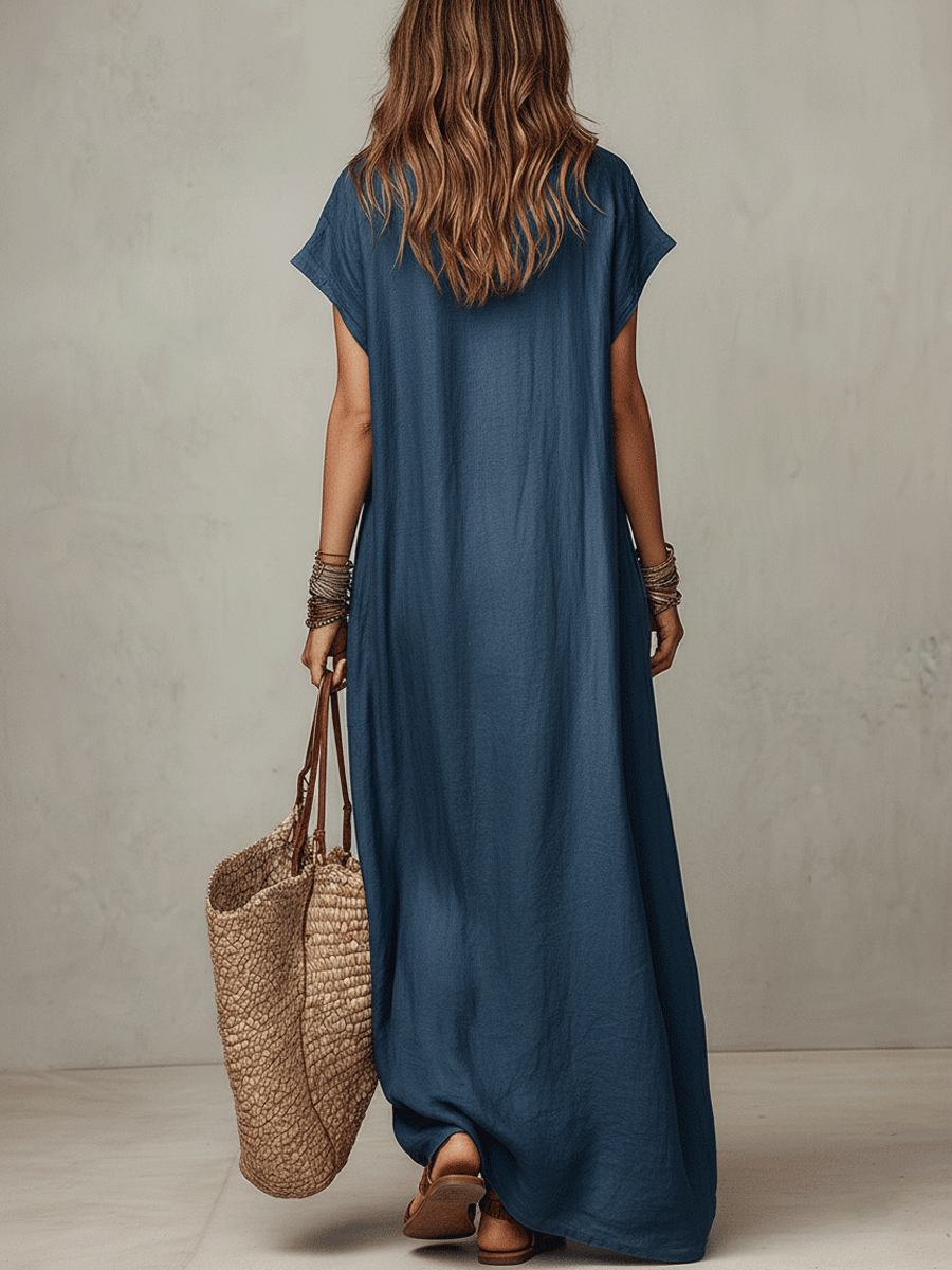 Effortless Bohemian Flow Relaxed Maxi Dress
