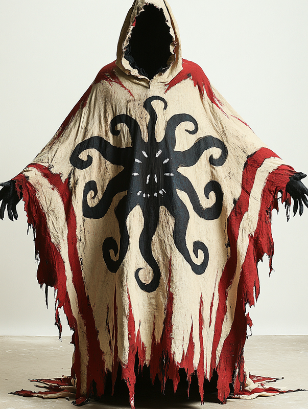 Halloween exaggerated design hooded cape  f36b