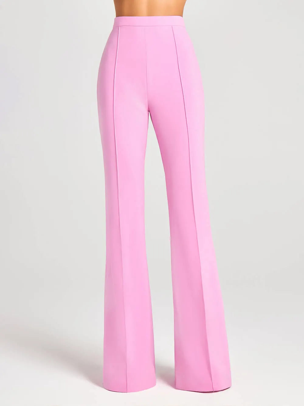 Exquisite Power High Rise Side Zipper Flare Slim Fit Pants