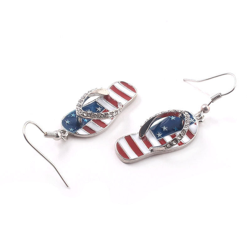 American Independence Day Art Slipper Earrings