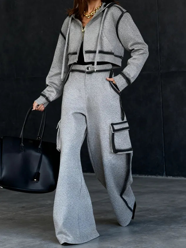 Casual Gradient Pattern Hooded Jacket