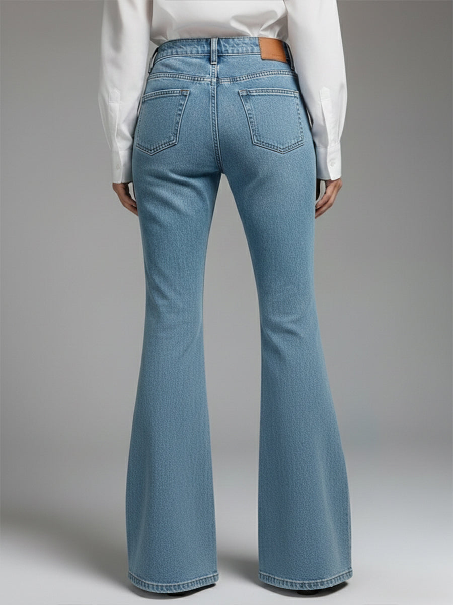 Patchwork Lace Flared Jeans
