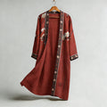 Men's Retro Sakura Art Print Linen Long Kimono