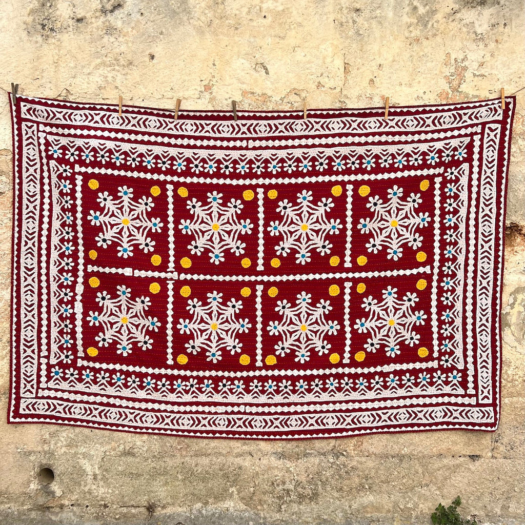 Indian Cutwork Embroidered Quilt new N. 10