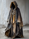 Retro hooded gorgeous contrast color cape 4abb