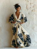 Women's Elegant Vintage Printed Robe