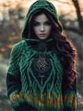 Vintage Celtic Knot Irish Gradient Cozy Hooded Sweater
