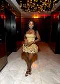 Sexy Bodycon Short Prom Dresses Strapless Birthday Dresses Satin Gold Homecoming Dresses ED04639