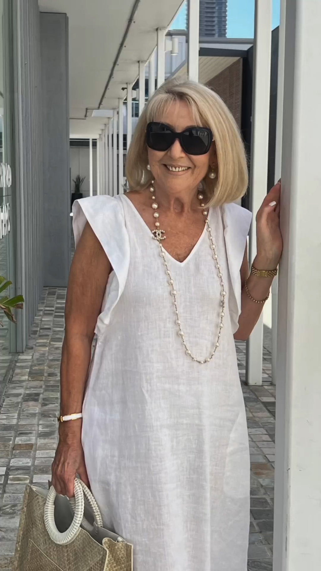 Casual Dress with Ruffle Sleeves,Back Adjustment Rope,Deep Pockets,Pure White Formal Dress, Evening Dress