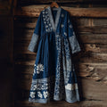 Japanese Patchwork Floral Art Print Comfy Maxi Dress