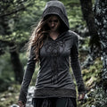 Women's Viking Jacquard Celtic Knot Art Hooded
