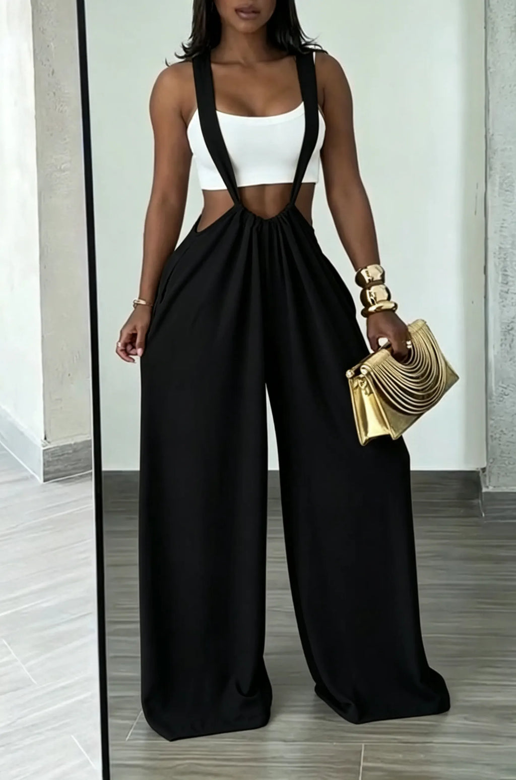 Women's Summer Daliy Casual Adjustable Strap Wide Leg Overalls