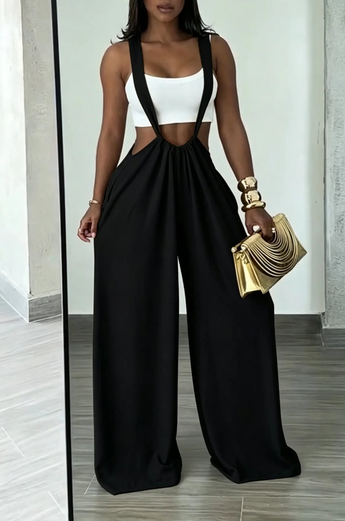 Women's Summer Daliy Casual Adjustable Strap Wide Leg Overalls