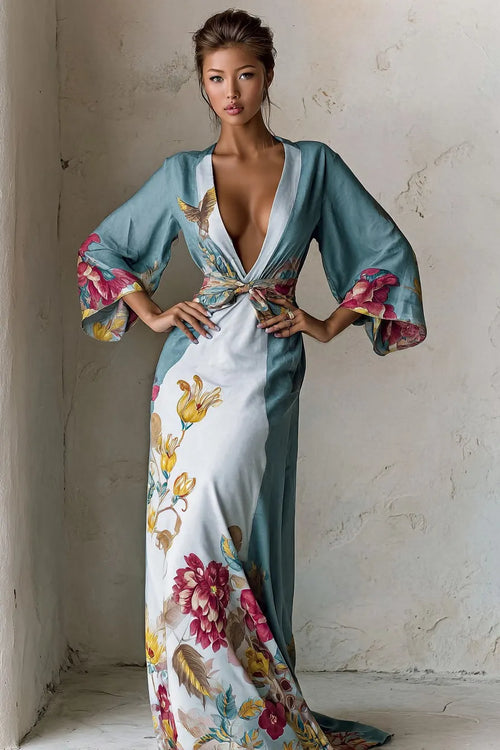 Women's Elegant Vintage Printed Robe