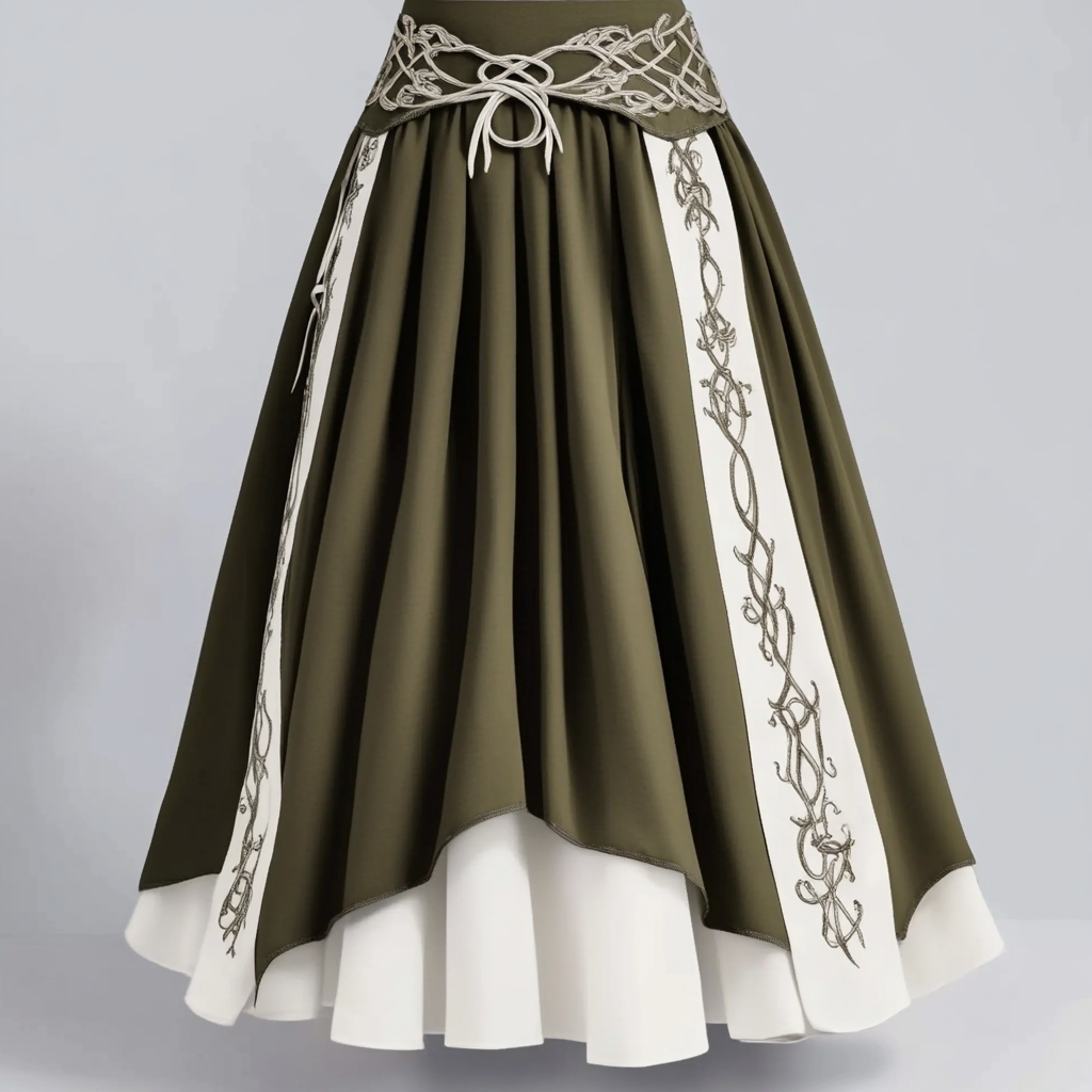 Women's Vintage Viking Rune Cotton And Linen Casual Skirt