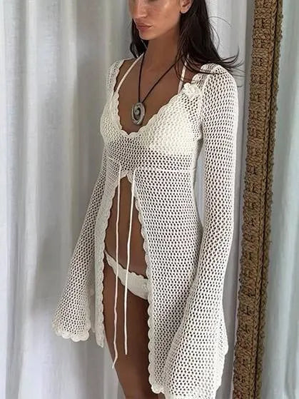 Knit Bikini Cover-up Sun Protection Dress
