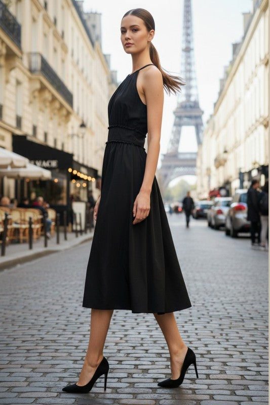 Cross Front Strap Midi Dress