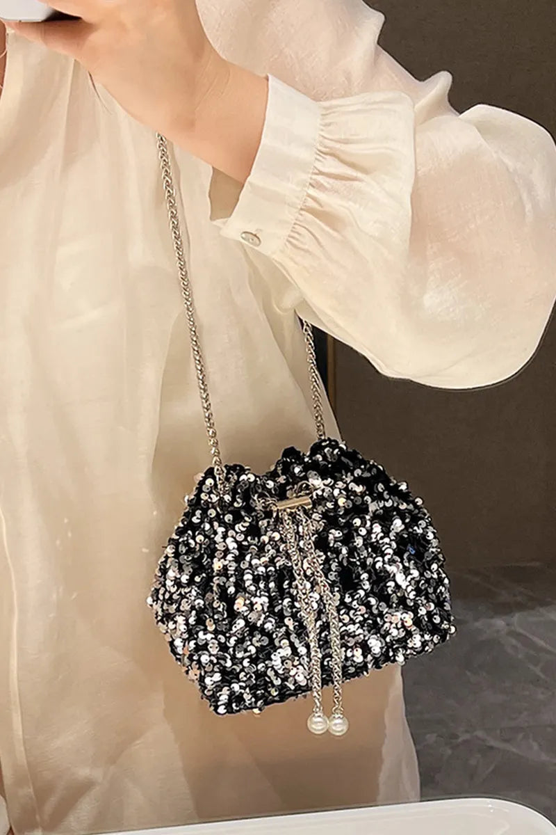 Women's Fashion Statement Sequin Crossbody Evening Bag
