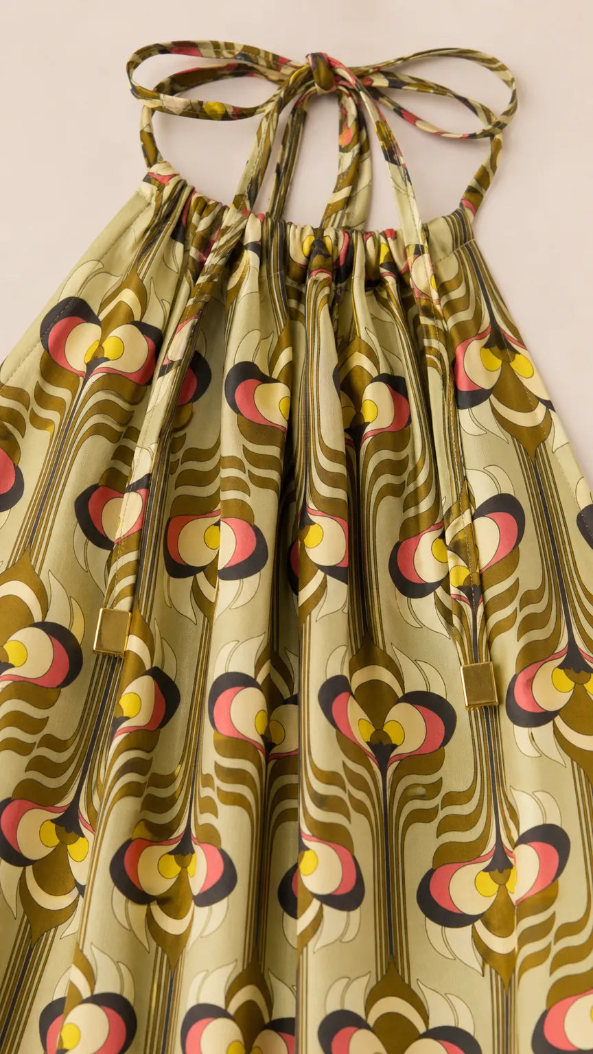 Women's Retro Print Halter Maxi Dress Sleeveless Flowy Resort Sundress