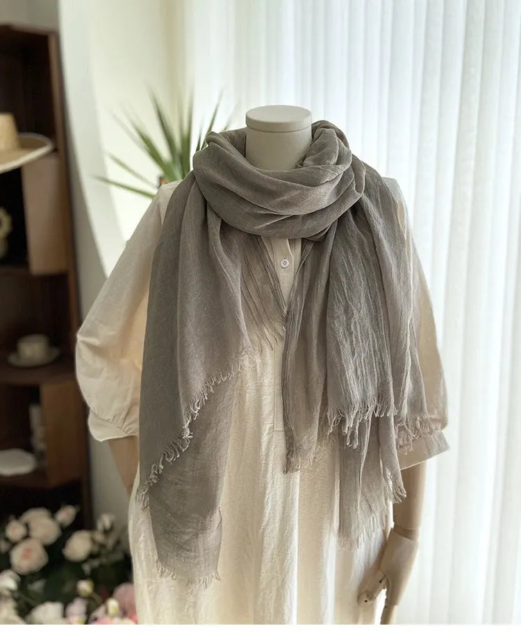 Cotton and Linen Solid Color Casual Scarf
