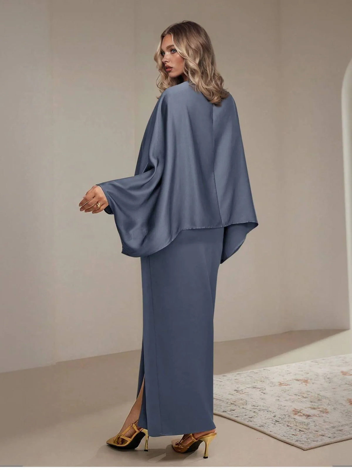 Minimalist Loose Shirt And Lace-up Skirt Suit