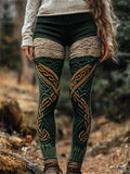 Irish Celtic Colorblock Mystical Cozy Knit Leggings