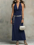 Women's Bohemian-style Halter Maxi Dress